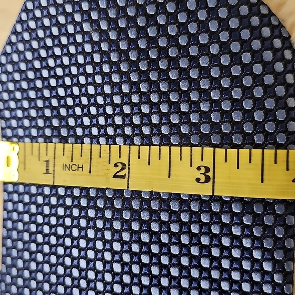 Men's Blue Patterned Tie By SETAZONE.Pure Silk, Hand Made. - Picture 2 of 5